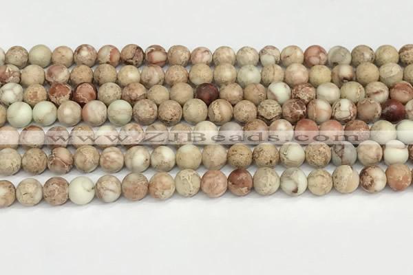 CDE1414 15.5 inches 6mm round matte natural sea sediment jasper beads