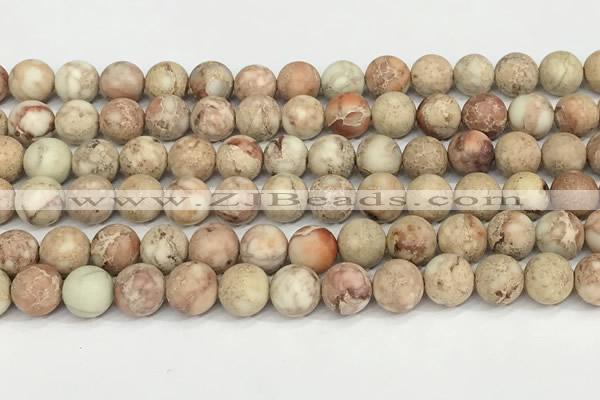 CDE1416 15.5 inches 10mm round matte natural sea sediment jasper beads