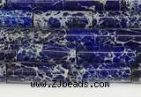 CDE1428 15.5 inches 4*13mm tube sea sediment jasper beads wholesale
