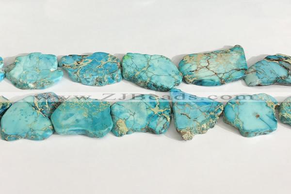 CDE1434 25*35mm - 35*45mm freefrom sea sediment jasper slab beads