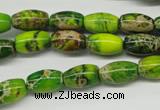 CDE145 15.5 inches 8*12mm rice dyed sea sediment jasper beads