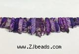 CDE1451 Top drilled 8*15mm - 10*60mm sticks sea sediment jasper beads