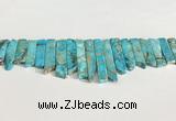 CDE1453 Top drilled 8*15mm - 10*60mm sticks sea sediment jasper beads