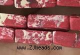 CDE1486 15.5 inches 4*13mm cuboid synthetic sea sediment jasper beads