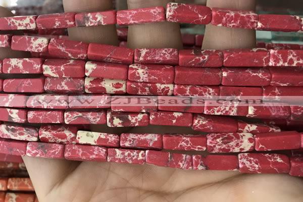 CDE1486 15.5 inches 4*13mm cuboid synthetic sea sediment jasper beads