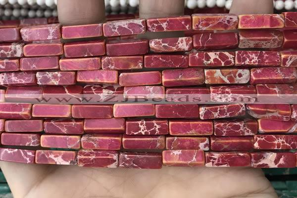 CDE1487 15.5 inches 4*13mm cuboid synthetic sea sediment jasper beads