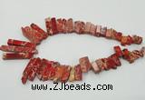 CDE1501 Top drilled 8*20mm - 10*55mm sticks sea sediment jasper beads