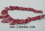 CDE1510 Top drilled 5*15mm - 6*55mm sticks sea sediment jasper beads