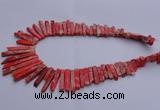 CDE1512 Top drilled 5*15mm - 6*55mm sticks sea sediment jasper beads