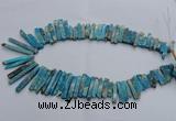 CDE1513 Top drilled 5*15mm - 6*55mm sticks sea sediment jasper beads