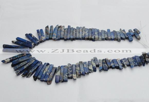 CDE1515 Top drilled 5*15mm - 6*55mm sticks sea sediment jasper beads