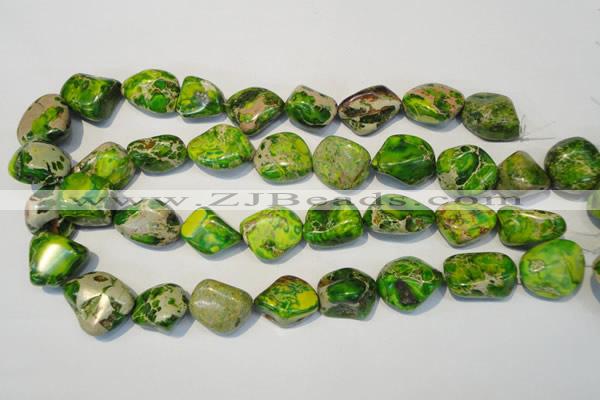 CDE154 15.5 inches 15*20mm nugget dyed sea sediment jasper beads