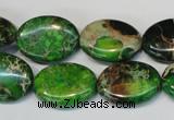 CDE183 15.5 inches 15*20mm oval dyed sea sediment jasper beads