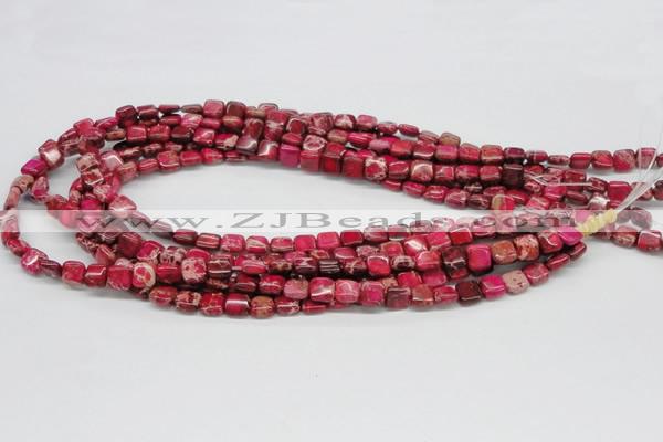 CDE19 15.5 inches 8*8mm square dyed sea sediment jasper beads