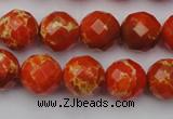 CDE2102 15.5 inches 10mm faceted round dyed sea sediment jasper beads