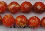 CDE2105 15.5 inches 16mm faceted round dyed sea sediment jasper beads