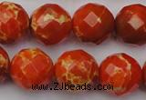 CDE2106 15.5 inches 18mm faceted round dyed sea sediment jasper beads