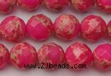 CDE2112 15.5 inches 10mm faceted round dyed sea sediment jasper beads