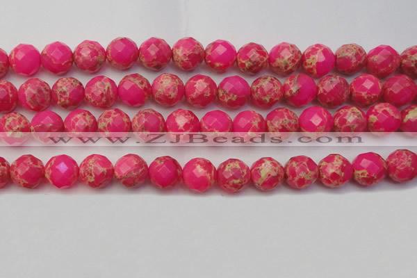 CDE2116 15.5 inches 18mm faceted round dyed sea sediment jasper beads
