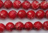 CDE2120 15.5 inches 6mm faceted round dyed sea sediment jasper beads