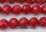 CDE2121 15.5 inches 8mm faceted round dyed sea sediment jasper beads