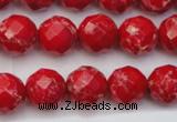 CDE2122 15.5 inches 10mm faceted round dyed sea sediment jasper beads