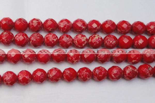 CDE2129 15.5 inches 24mm faceted round dyed sea sediment jasper beads
