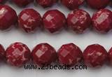 CDE2133 15.5 inches 12mm faceted round dyed sea sediment jasper beads