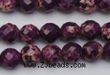 CDE2141 15.5 inches 8mm faceted round dyed sea sediment jasper beads
