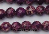 CDE2142 15.5 inches 10mm faceted round dyed sea sediment jasper beads