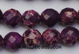 CDE2145 15.5 inches 16mm faceted round dyed sea sediment jasper beads