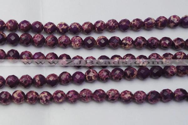 CDE2146 15.5 inches 18mm faceted round dyed sea sediment jasper beads