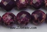 CDE2149 15.5 inches 24mm faceted round dyed sea sediment jasper beads