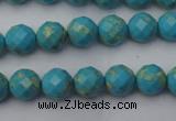 CDE2150 15.5 inches 6mm faceted round dyed sea sediment jasper beads