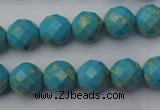CDE2151 15.5 inches 8mm faceted round dyed sea sediment jasper beads