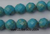 CDE2152 15.5 inches 10mm faceted round dyed sea sediment jasper beads