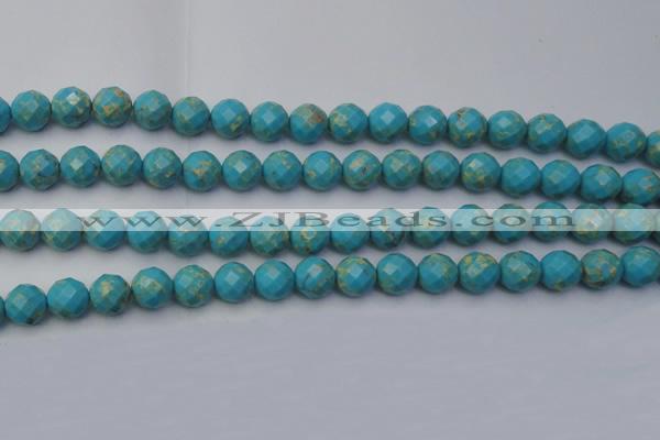 CDE2154 15.5 inches 14mm faceted round dyed sea sediment jasper beads