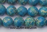 CDE2162 15.5 inches 10mm faceted round dyed sea sediment jasper beads