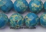 CDE2168 15.5 inches 22mm faceted round dyed sea sediment jasper beads