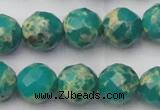 CDE2175 15.5 inches 16mm faceted round dyed sea sediment jasper beads