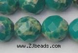 CDE2179 15.5 inches 24mm faceted round dyed sea sediment jasper beads