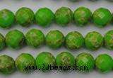 CDE2180 15.5 inches 6mm faceted round dyed sea sediment jasper beads