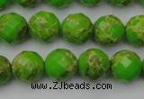 CDE2183 15.5 inches 12mm faceted round dyed sea sediment jasper beads