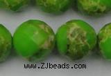 CDE2189 15.5 inches 24mm faceted round dyed sea sediment jasper beads