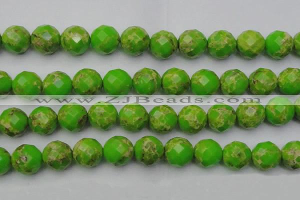 CDE2189 15.5 inches 24mm faceted round dyed sea sediment jasper beads