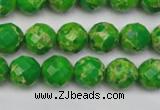CDE2190 15.5 inches 6mm faceted round dyed sea sediment jasper beads