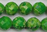 CDE2196 15.5 inches 18mm faceted round dyed sea sediment jasper beads