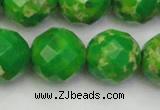 CDE2198 15.5 inches 22mm faceted round dyed sea sediment jasper beads