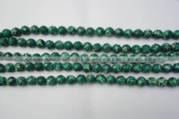 CDE2200 15.5 inches 6mm faceted round dyed sea sediment jasper beads