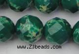 CDE2208 15.5 inches 22mm faceted round dyed sea sediment jasper beads